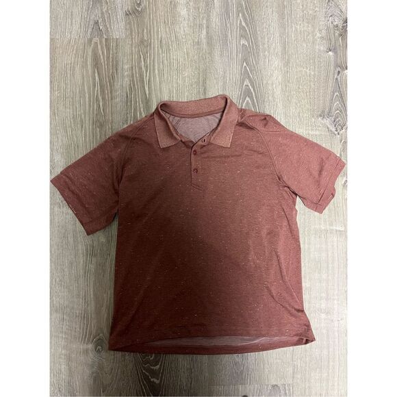 Men’s Lululemon Metal vent Polo Medium Orange - Picture 5 of 5